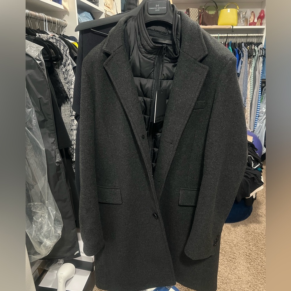 Andrew Marc Charcoal Trench Coat